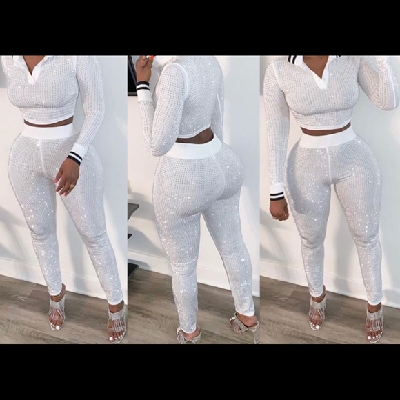 White rhinestone 2 piece set - Picture 1 of 3